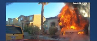 Garage fire in the early morning in Las Vegas