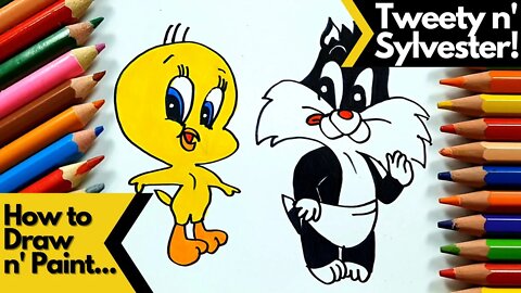 How to draw and paint Tweety and Sylvester Baby Looney Tunes