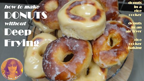 How To Make Donuts Without Deep Frying Them | Donuts In A Rice Cooker | EASY RICE COOKER RECIPES