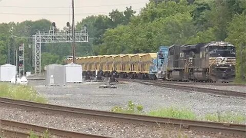 Norfolk Southern Ballast Train and 2 CSX Trains from Berea, Ohio August 1, 2023