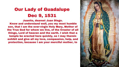 Our Lady of Guadalupe to Juan Diego Dec 9, 1531