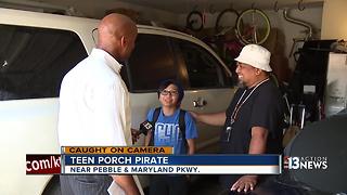 Neighbor persuades teen porch pirate to return stolen package