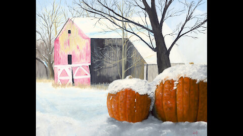 Painting Stills: Pumpkins in the Snow