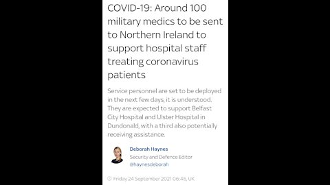Ireland 90% vax rate, military medics helping hospitals