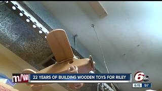 Man has been building wooden toys for patients at Riley Hospital for Children for 22 years