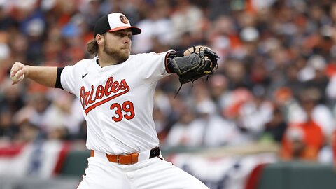 Corbin Burnes' first strikeout as an Oriole