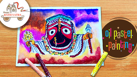 Oil Pastel Drawing, God Shri Jagannatha, Rathyatra Festival, Lord Jagannatha.