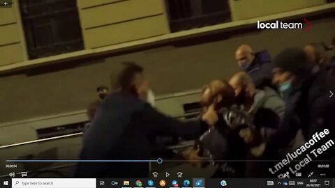Italy: Protester Unconscious After Being CHOKED By Draghi's forces.