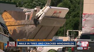 Pasco County drivers blame costly repairs to tires, windshields on nearby construction