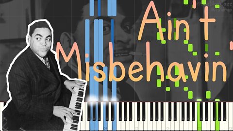 Thomas "Fats" Waller - Ain't Misbehavin' 1929 (Harlem Stride Piano Synthesia) [by: @BlueBlackJazz]