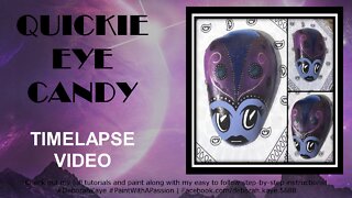 Quickie Eye Candy Video: Luna Ladybug Acrylic Rock Painting Tutorial