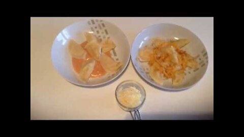 RECIPE FOR RAVIOLI WITH MELTED CHICKEN AND CHEESE FILLING