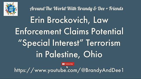 Geopolitics: Erin Brockovich in East Palestine, Ohio Special Interest Terrorism