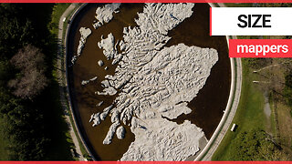 Stunning aerials show large scale concrete map of Scotland