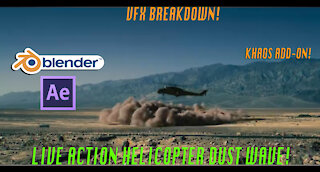 Blender 3d Helicopter Landing VFX Breakdown Promo: Ft. KHAOS add-on dust wave tutorial result