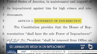 SD lawmakers weigh in on impeachment