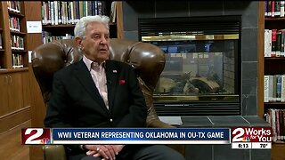 WWII veteran representing Oklahoma in OU-TX game