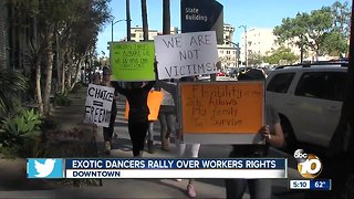 Exotic dancers rally over workers' rights