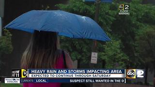 Heavy rain and storms cause flooding throughout Baltimore