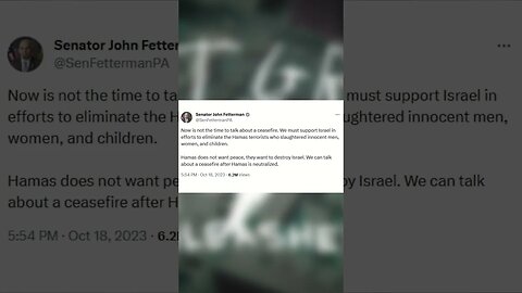 John Fetterman SUPPORTS Israel