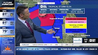 Elsa approaching northern Florida Gulf coast, expected to make landfall later today