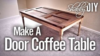 Make a coffee table from an old door