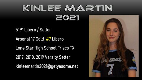 Kinlee Martin #7 Libero - 2020 Texas Fest Frisco Texas Volleyball for Arsenal 17 Gold