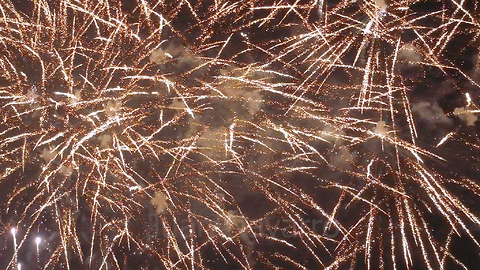 Flying through fireworks