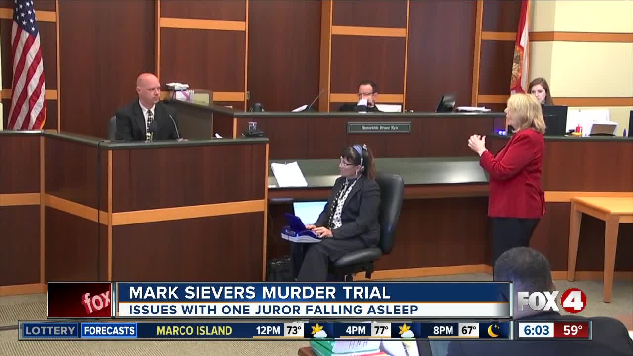 Judge concerned about juror falling asleep in Sievers trial