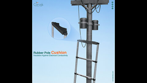 Telescopic Ladder with Rubber Pole Cushion