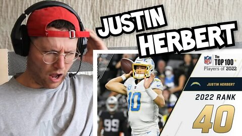 Rugby Player Reacts to JUSTIN HERBERT (Los Angeles Chargers, QB) #40 NFL Top 100 Players in 2022