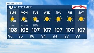 August 22, 2020 evening weather forecast for Las Vegas.