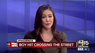 Boy taken to hospital after being hit by car in Phoenix
