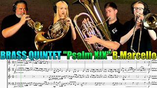 FRENCH HORN + TRUMPET + TROMBONE + TUBA. Play Along "Psalm XIX" by B.Marcello BRASS QUINTET
