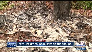 Franklin Township Little Free Library destroyed in fire