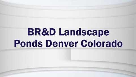 BR&D Landscape Ponds Denver Colorado