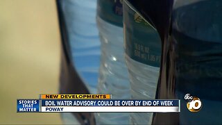 Boil water advisory could be over by the end of the week