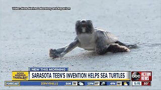 Teen's invention saves turtle hatchlings by keeping beaches clean