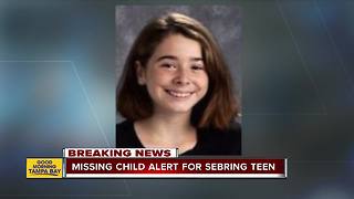 Florida Missing Child Alert issued for 14-year-old Sebring girl