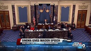Sinema gives 1st speech from Senate floor