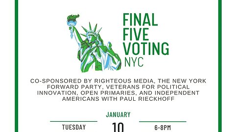 Final Five Voting Launch @FinalFiveNYC #OpenPrimaries #RankedChoiceVoting #yanggang #andrewyang