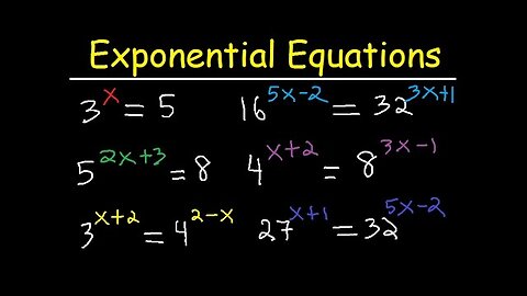 Solving Exponential Equations With Different Bases Using Logarithms - Algebra