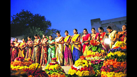 Indian cultural Bathukamma festival