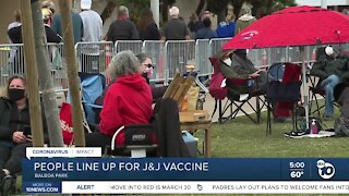 People line up for Johnson & Johnson vaccine