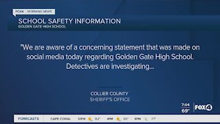 A concerning social media statement increases law enforcement at a Naples high school