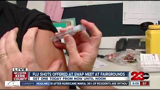 Free flu shots at the swap meet at Kern County fairgrounds Sunday October 15th