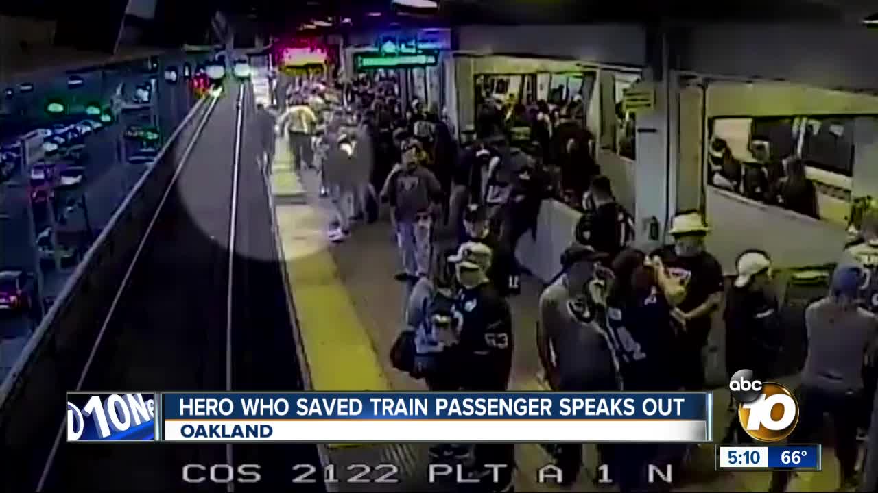 Hero who saved train passenger speaks out