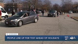 People line up for COVID-19 test ahead of holidays