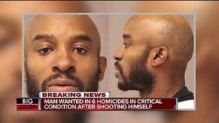Kenyel Brown, suspect wanted in connection to 6 homicides, shoots himself