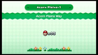 New Super Mario U Deluxe - Acorn Plains-1 Acorn Plains Way (All Star Coins)